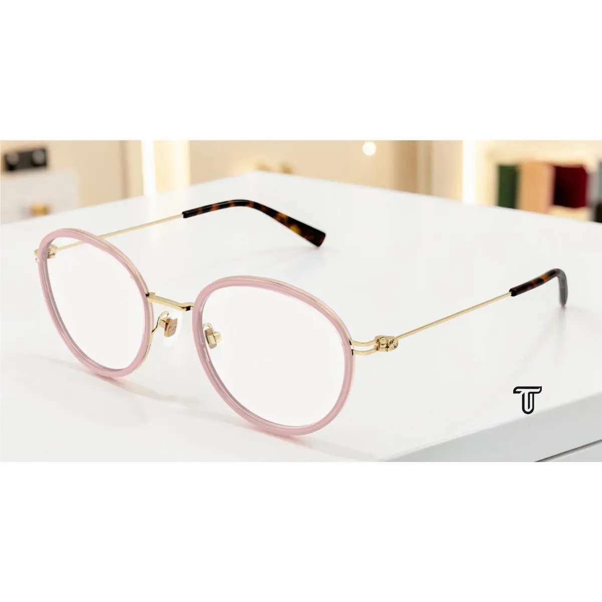 GG1851OA 008 Round Panthos Pink Gold Demo Lens 50 mm Women`s Eyeglasses by Gucci