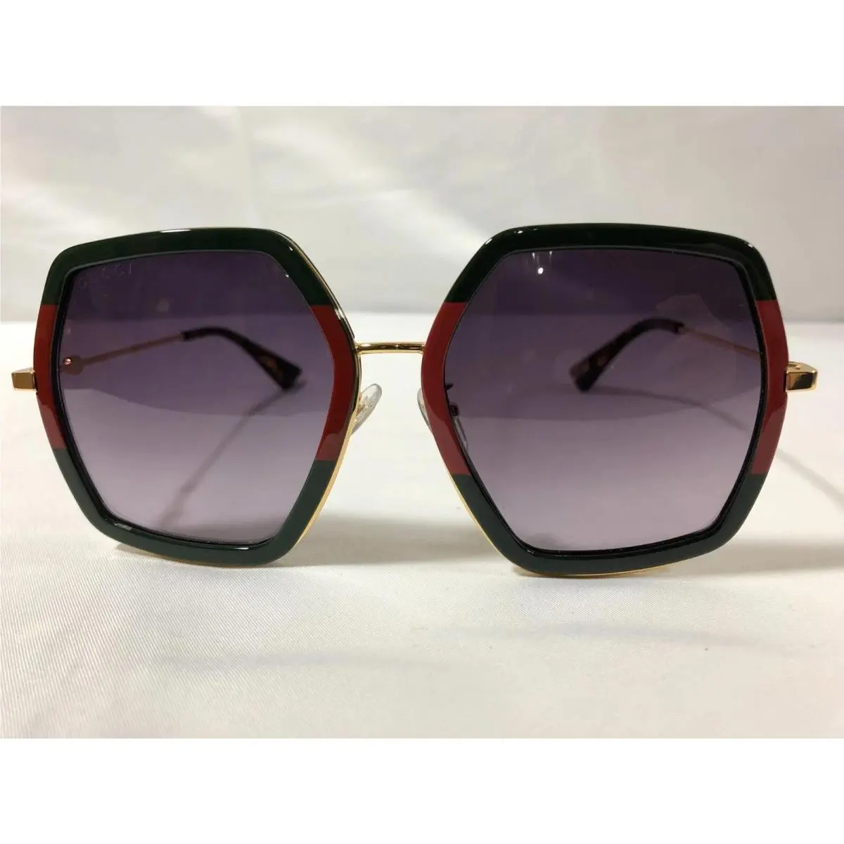 GG106S Aviator Sunglasses in Green/red Grey Lenses by Gucci