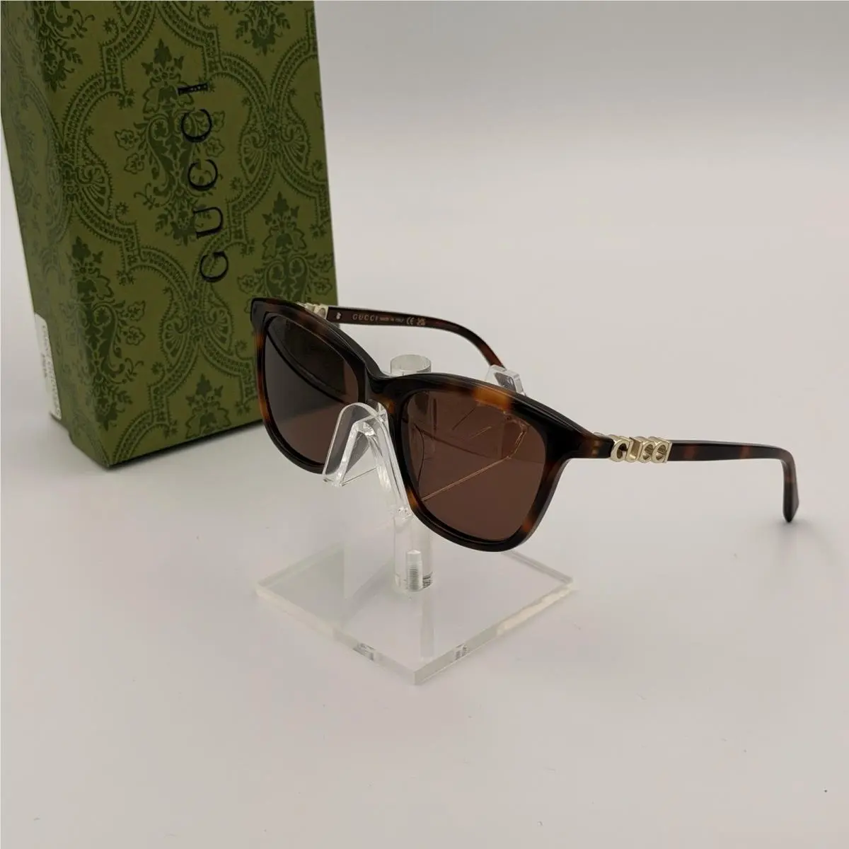 GG2032S 002 Cat Eye Women’s Sunglasses Havana Brown Lens 52mm Ships Today by Gucci