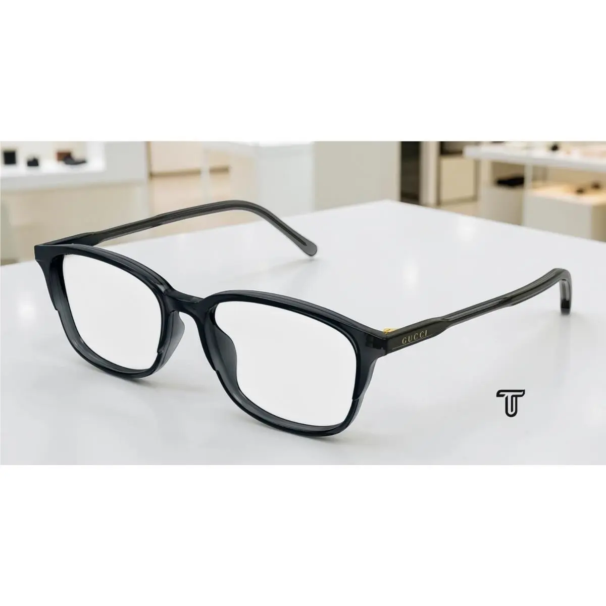 GG1610OA 002 Rectangular Squared Grey Demo Lens 54 mm Men`s Eyeglasses by Gucci