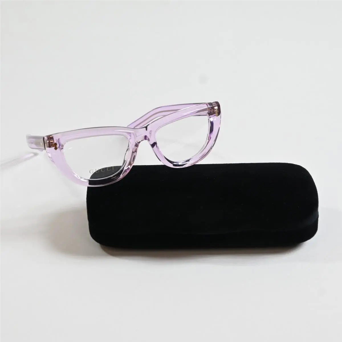 GG1521O 004 Womens Eyeglasses Clear Violet 51mm by Gucci