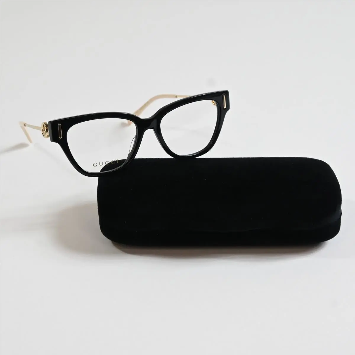 GG1205O 001 Womens Eyeglasses Black/gold 52mm by Gucci