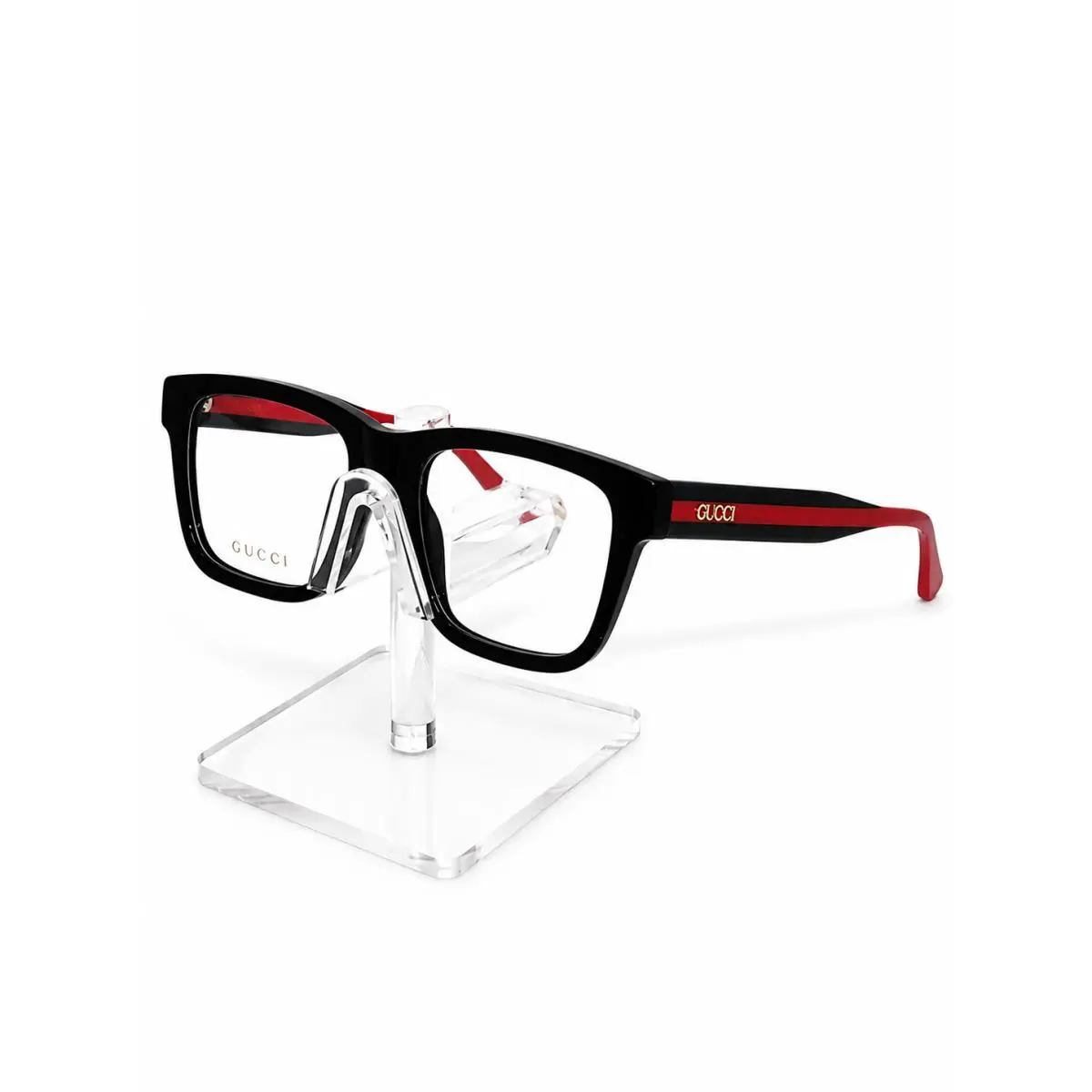 GG18700 001 Black Red Eyeglasses 53-19-145 w/ Case Cloth Pouch by Gucci