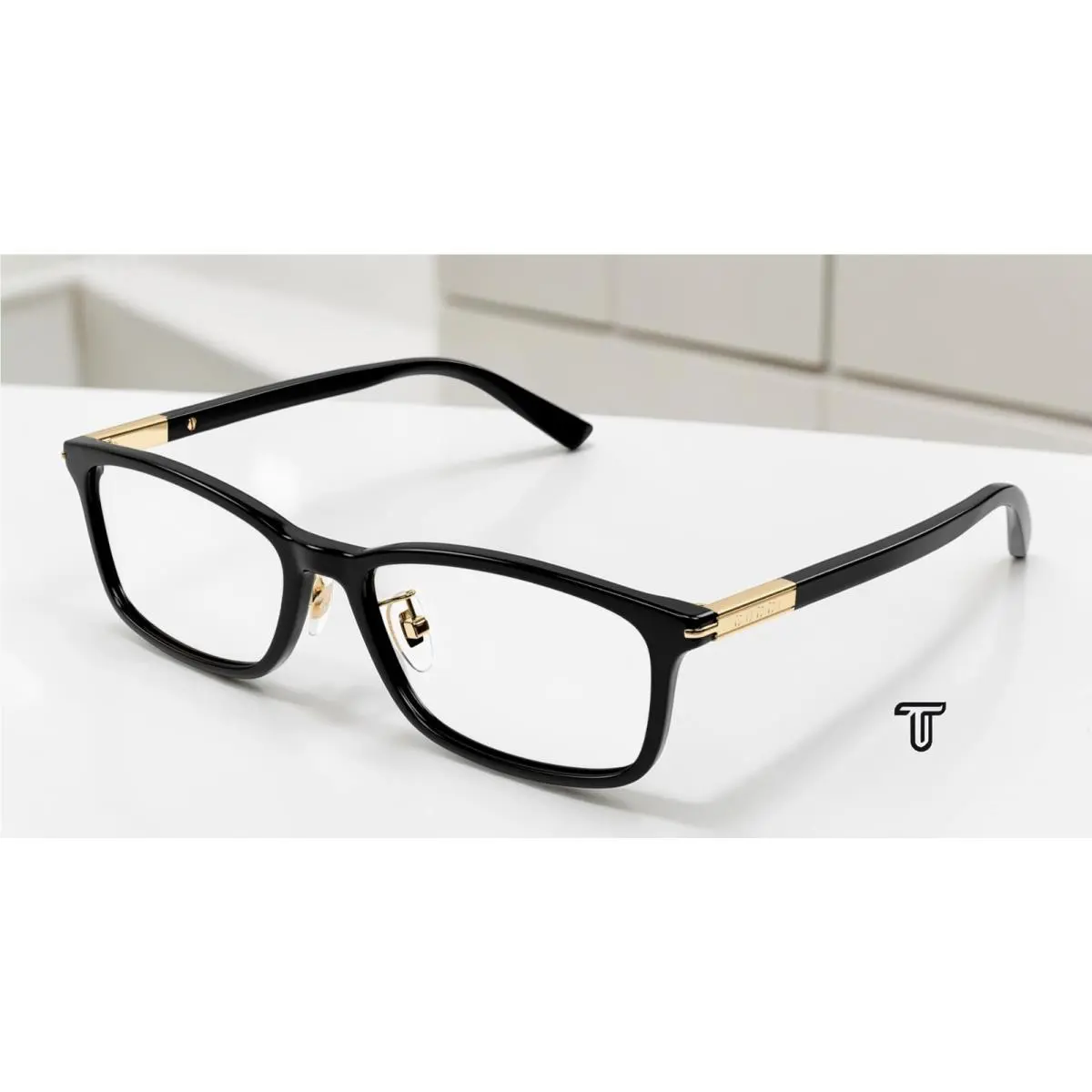 GG1506OJ 001 Rectangular Squared Black Demo Lens 55 mm Women`s Eyeglasses by Gucci