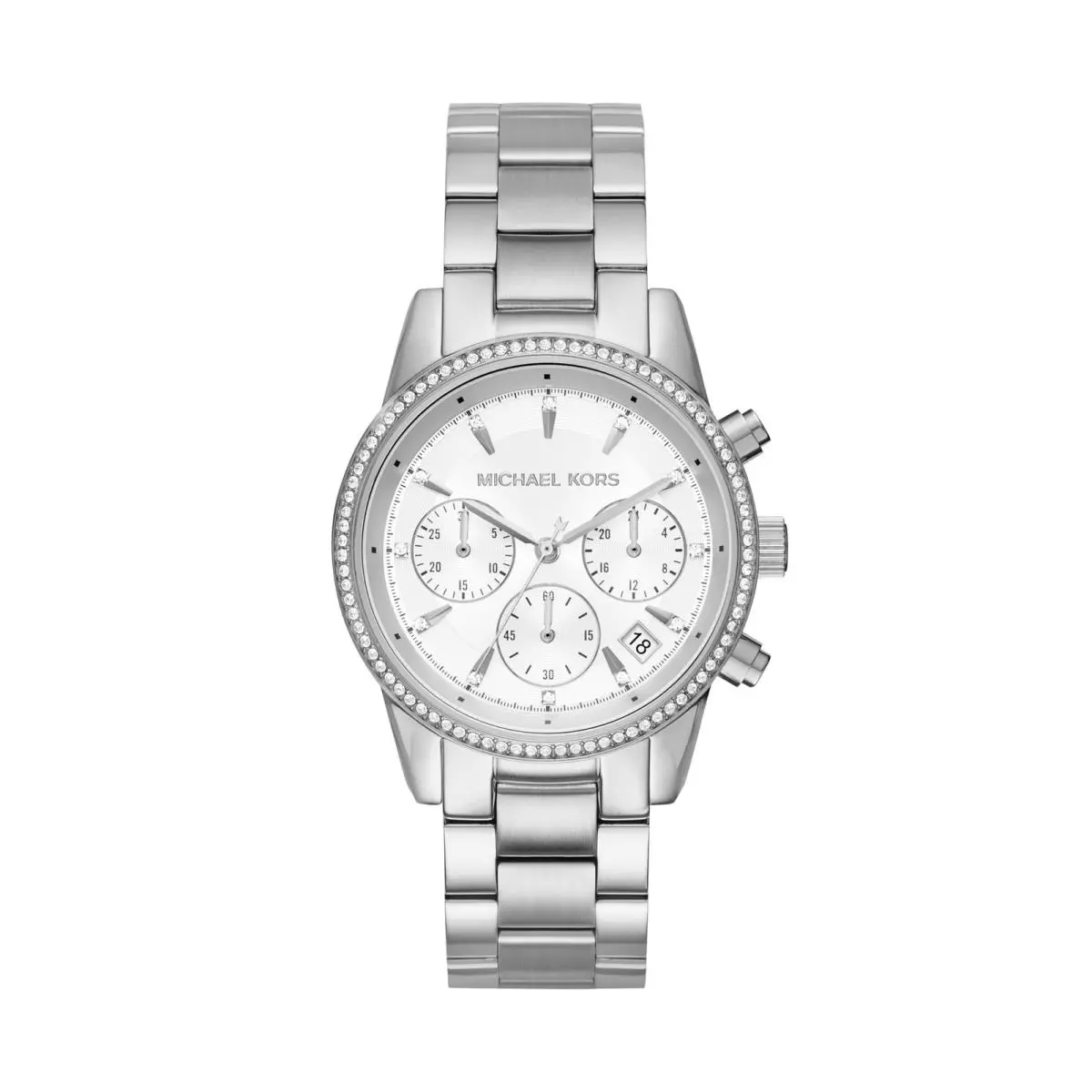Bryant Chronograph Silver-tone Stainless Steel 37MM Silver by Michael Kors