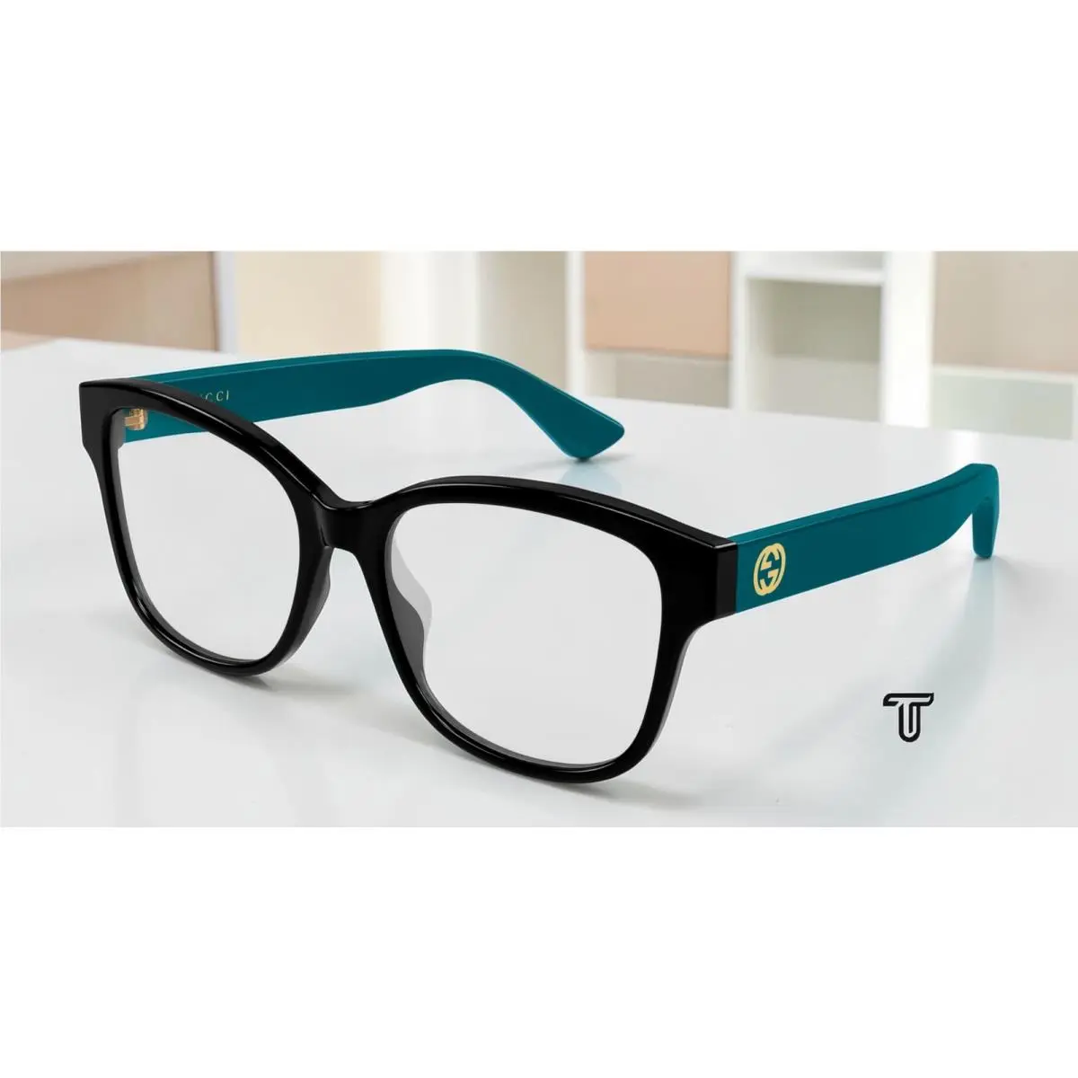 GG1340O 011 Rectangular Black Blue Demo Lens 54 mm Women`s Eyeglasses by Gucci