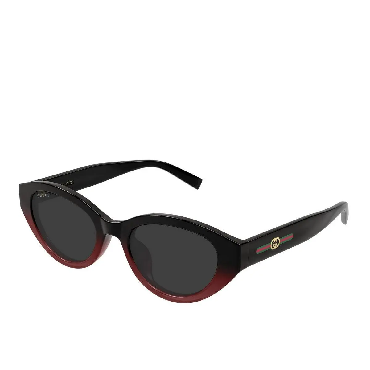 GG2105SA 003 52mm Sunglasses Black Red / Dark Grey Solid Lens by Gucci