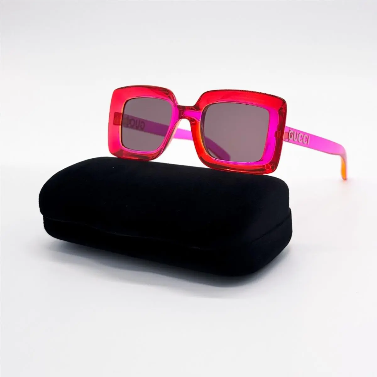 GG1718S 004 Square Pink Gray Women Sunglasses by Gucci