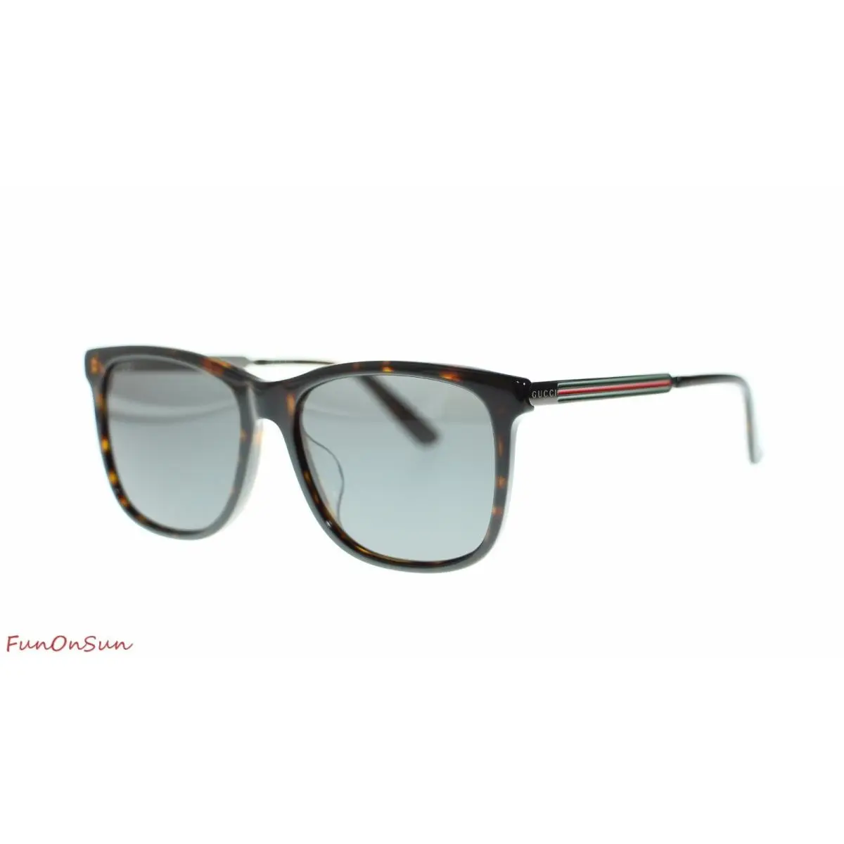Men`s Rectangular Sunglasses GG0078SK 004 Havana Ruthenium/grey Lens 56mm by Gucci