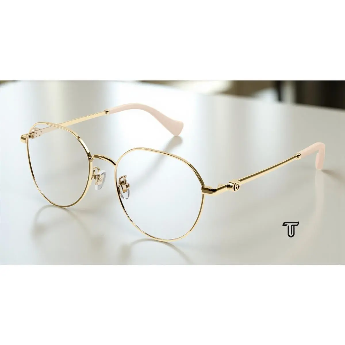 GG1145O 001 Round Oval Panthos Metal Gold Demo Lens 50mm Womens Eyeglasses by Gucci