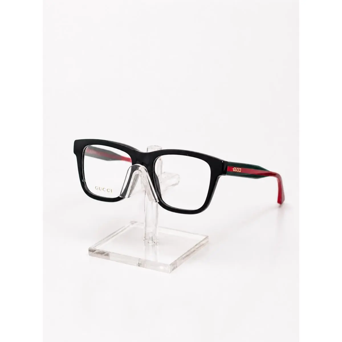 GG1870O 006 Eyeglasses Black Frames with Dark Green Red Temples by Gucci