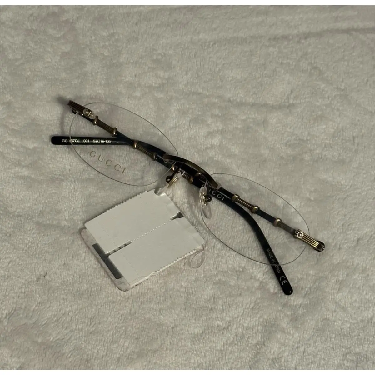 Black Antique Gold Glasses Clear Frames by Gucci