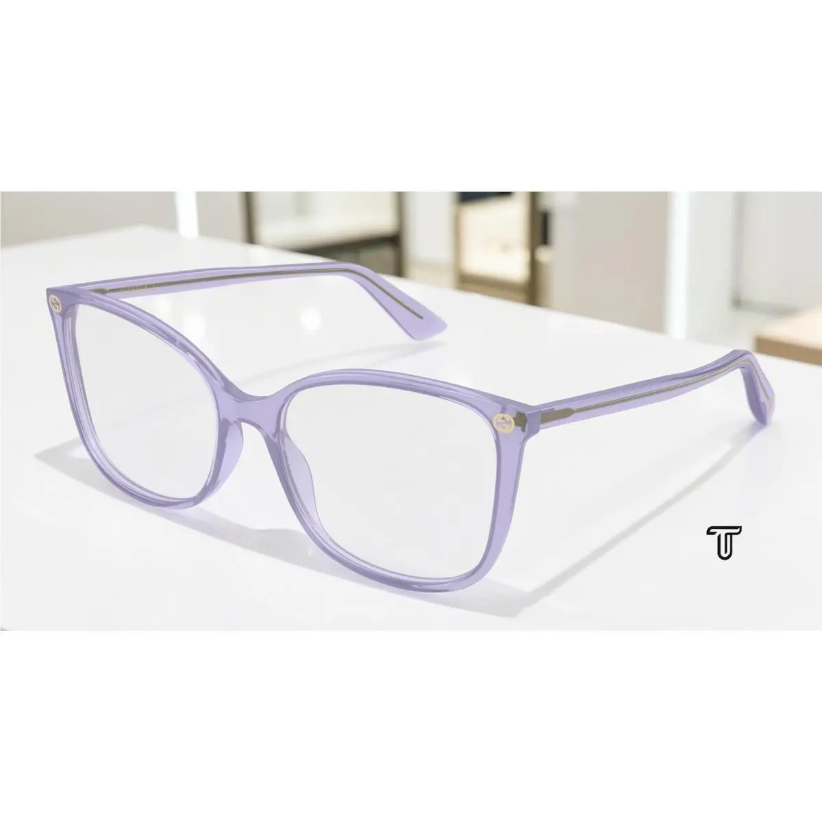 GG0026O 027 Cat Eye Violet Demo Lens 53 mm Women`s Eyeglasses by Gucci