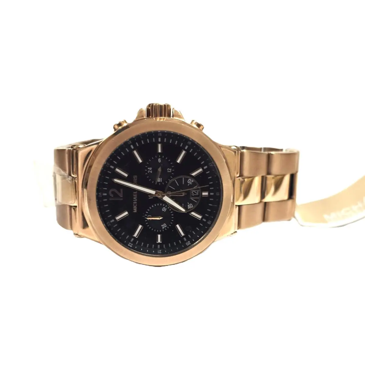 Michael Kors Dylan Rose Gold Tone S/steel Chrono Dial Date Watch MK8324