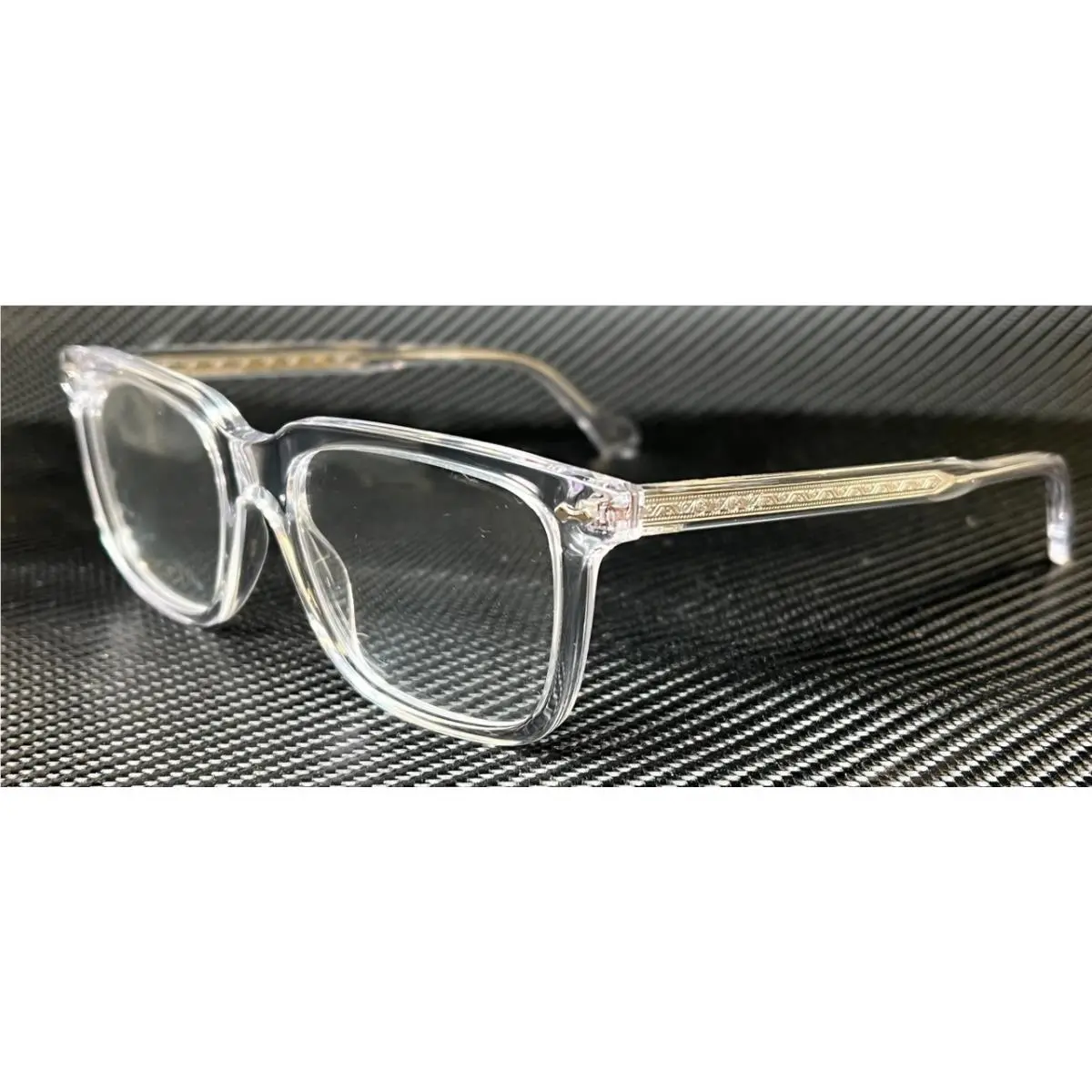 GG0737O 018 Crystal Transparent Silver Unisex Medium 53 mm Eyeglasses by Gucci