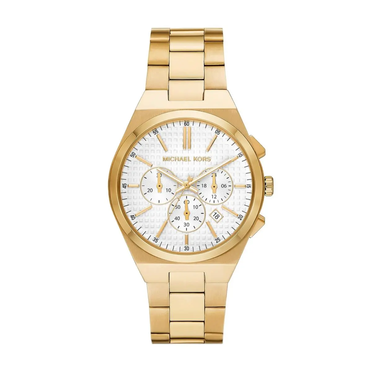 Lennox Chronograph Gold-tone Stainless Steel 41MM Gold/white by Michael Kors