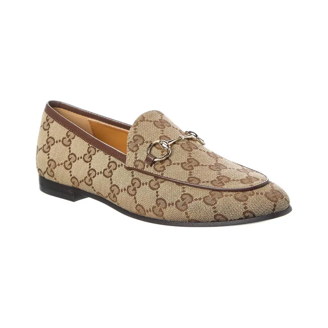 Jordaan Gg Canvas Loafer Women`s Beige 36 by Gucci