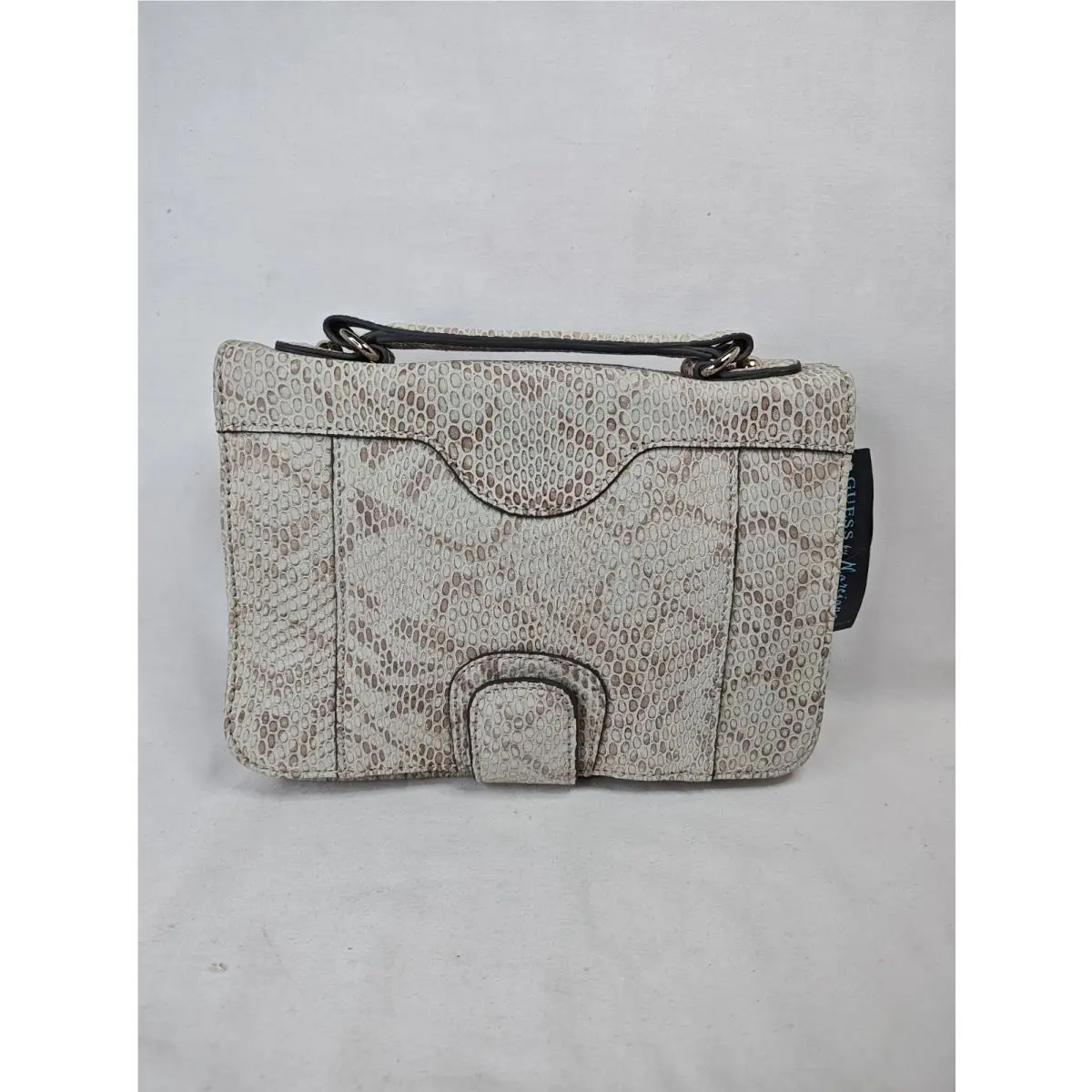 Guess by Marciano PM11GM196 Cream Snakeskin Flap Crossbody Bag
