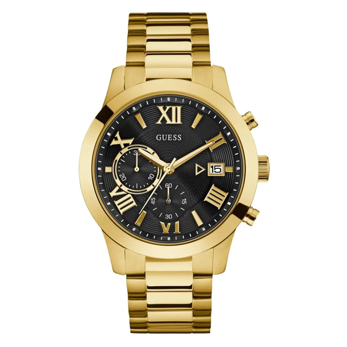 Gold-tone Stainless Steel + Black Chronogaph NS Gold/black/gold by Guess