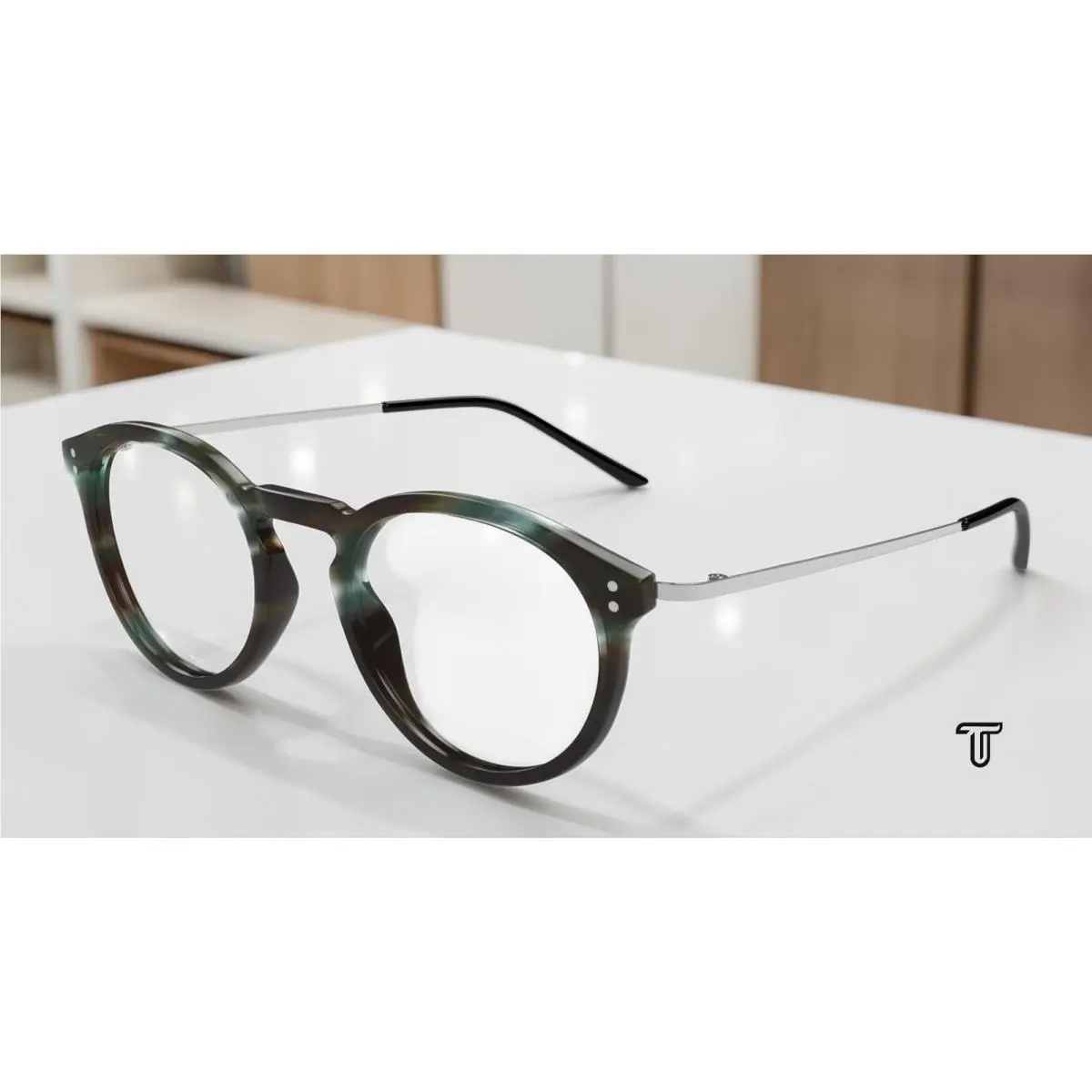 GG1710O 004 Round Panthos Havana Silver Demo Lens 48 mm Men`s Eyeglasses by Gucci
