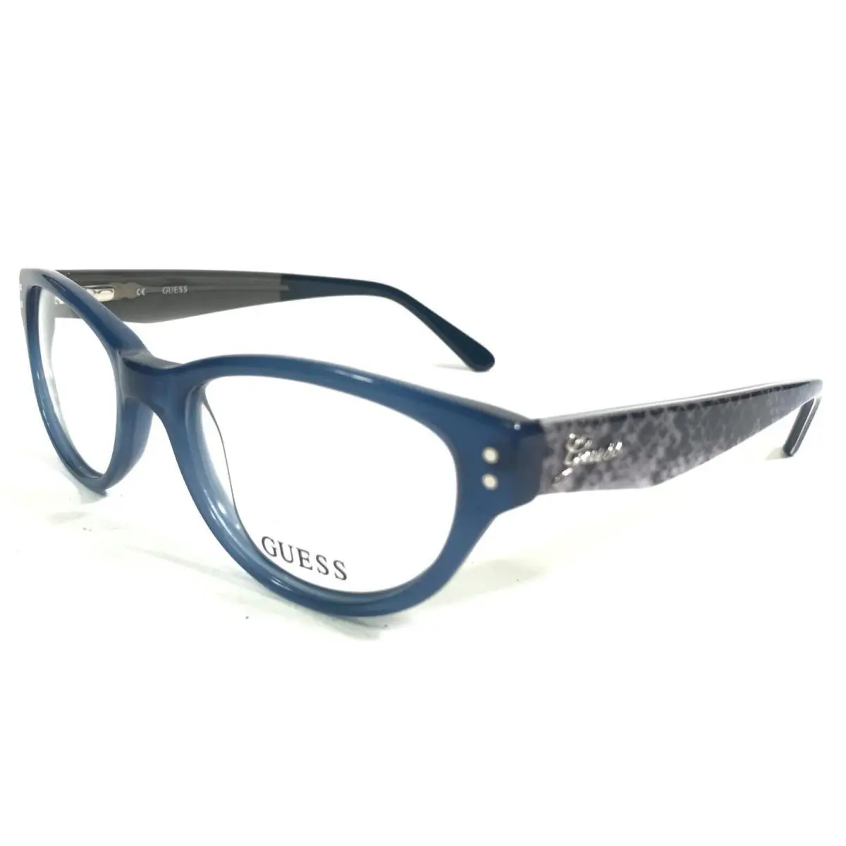 Guess Eyeglasses Frames GU2334 BL Blue Purple Snakeskin Print Cat Eye 51-17-140