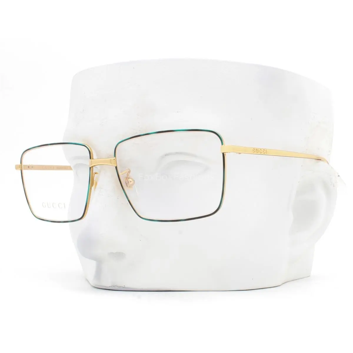 Eyeglasses Glasses GG0439O 007 Polished Green Havana on Gold 55mm W/case by Gucci
