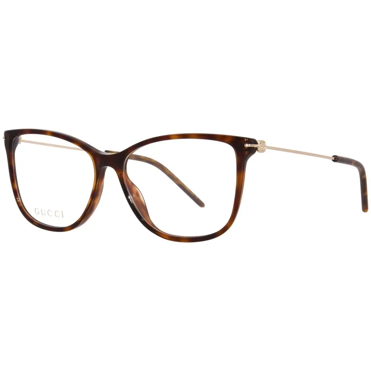 Gucci GG1272O 002 Eyeglasses Women`s Havana/gold Full Rim Square Shape 53mm