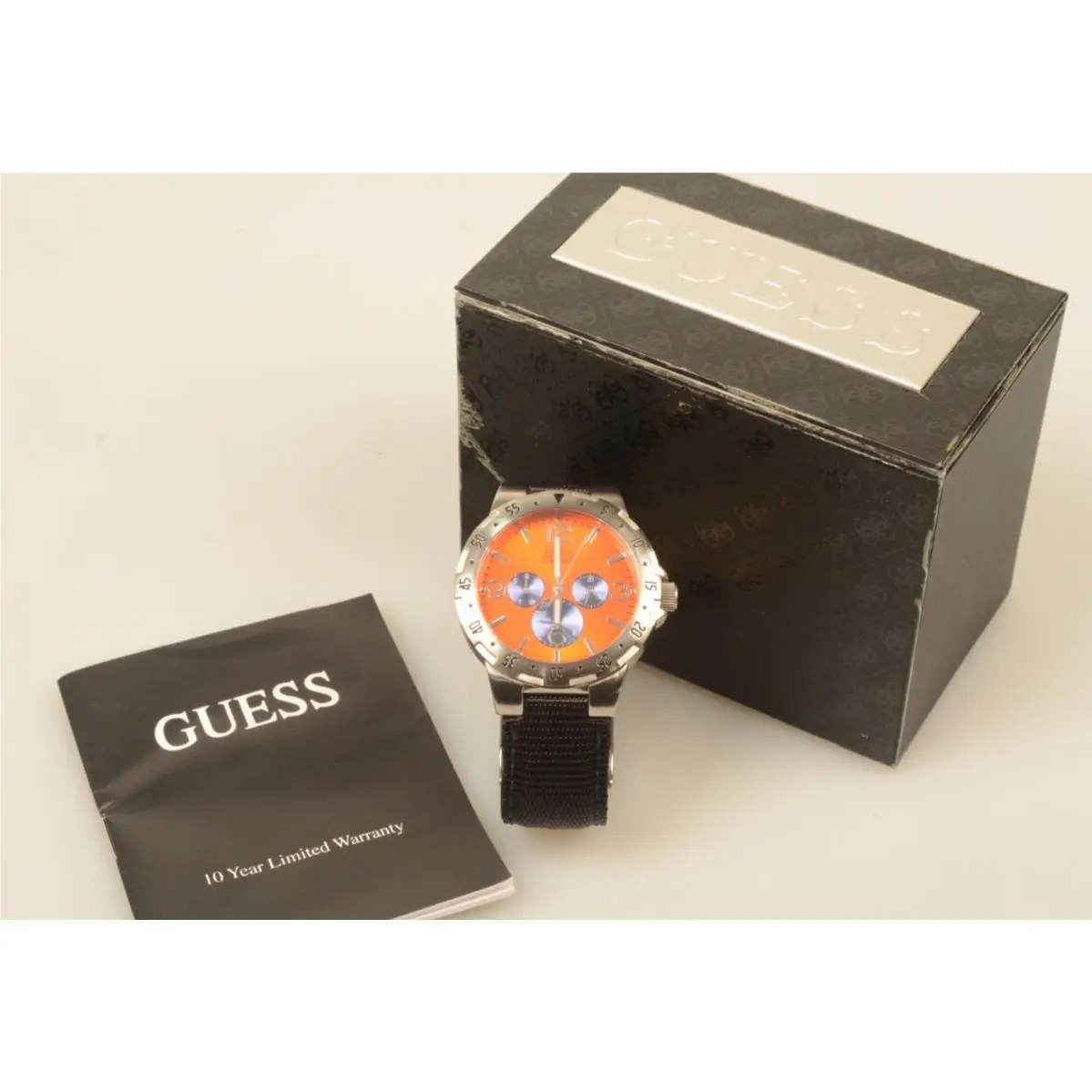 Vintage  Watch G75886G Orange with Black Band - Needs Battery by Guess
