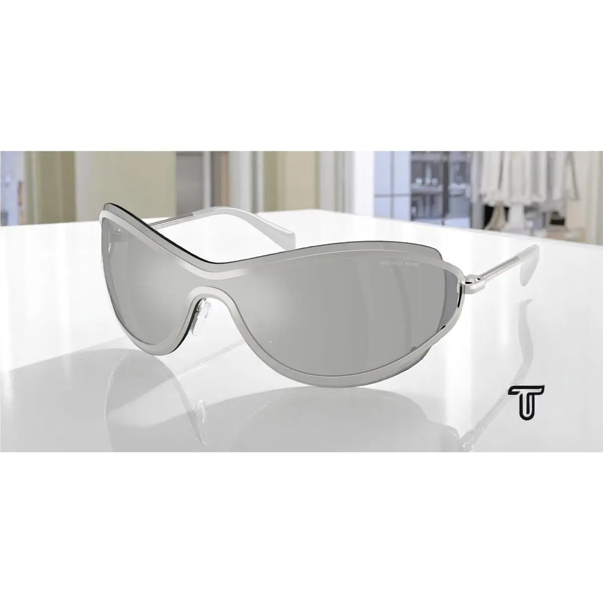 MK1166 19038V La Praia Silver Silver Mirror 38 m Women`s Sunglasses by Michael Kors
