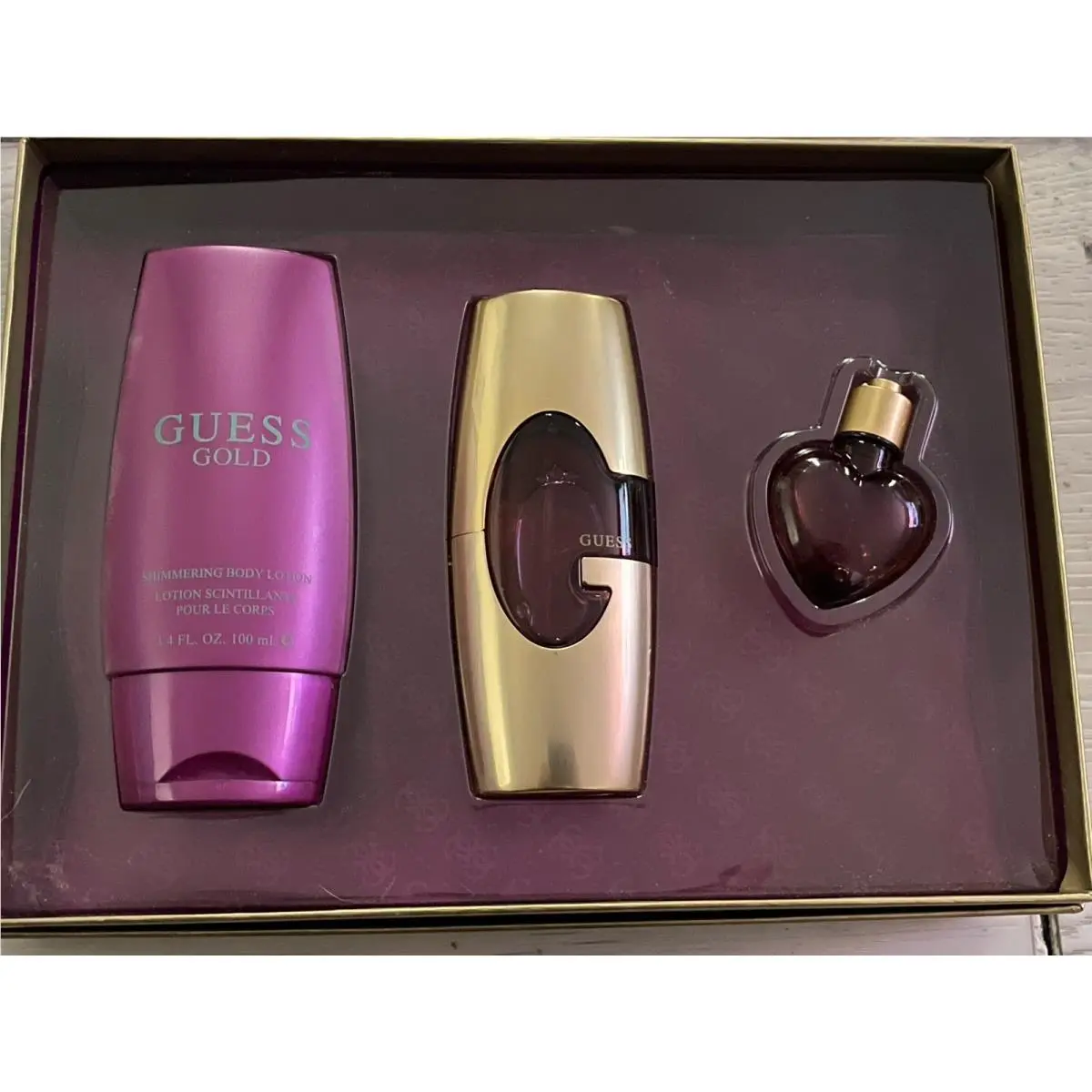 Vintage Guess Gold Eau De Parfum Perfume Spray Body Lotion Women Gift Set
