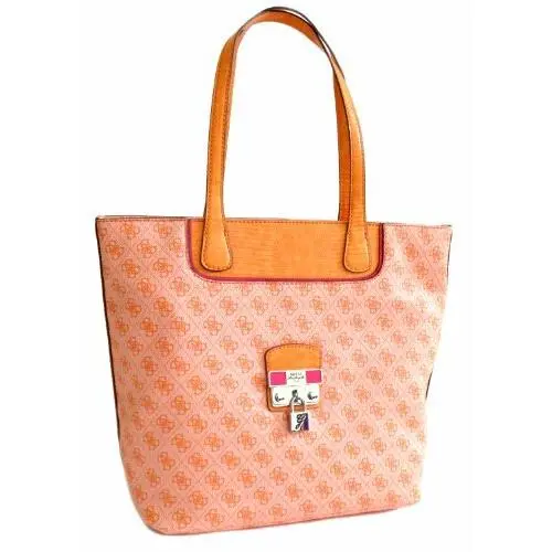 Guess Hewitt Tote Handbag Purse Orange Multi
