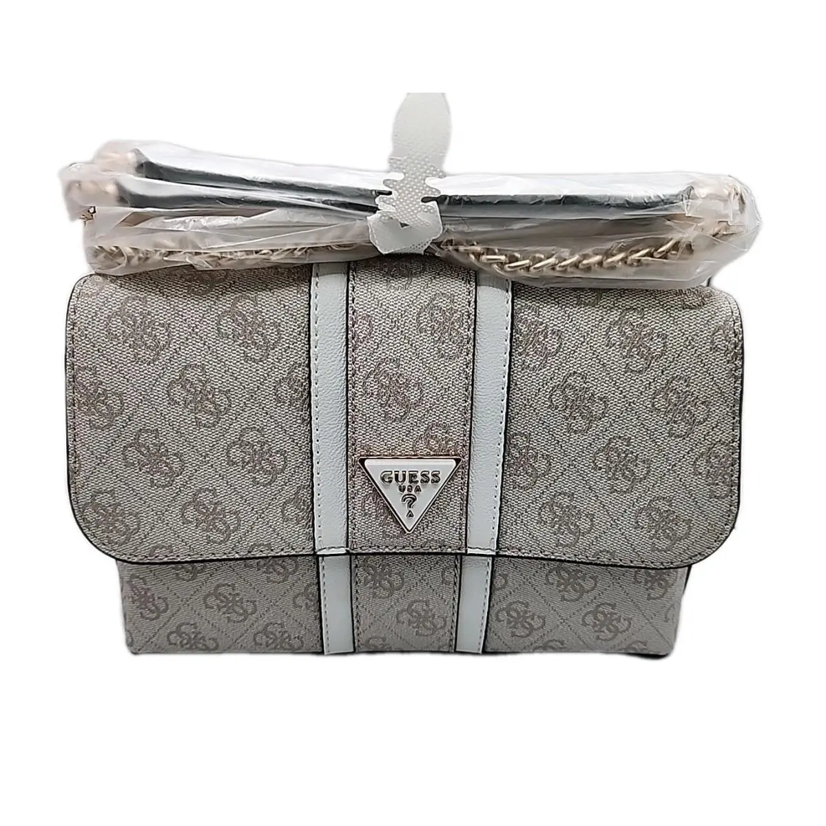 Guess Noreen Convertibe Crossbody Flap Dove Logo 9.5 W x 7 H x 3.5 D