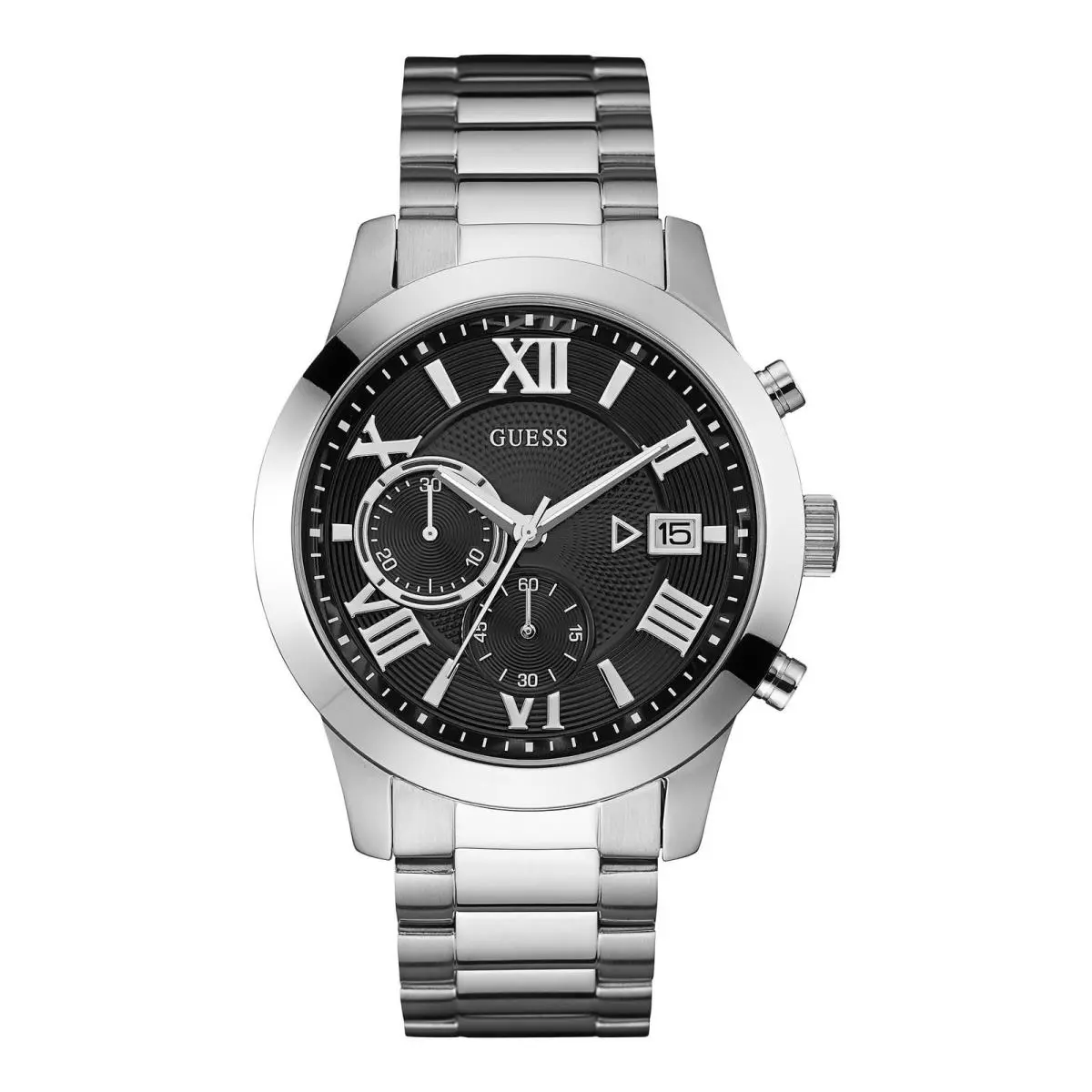 Stainless Steel + Black Chronograph Bracelet NS Silver/black/silver by Guess