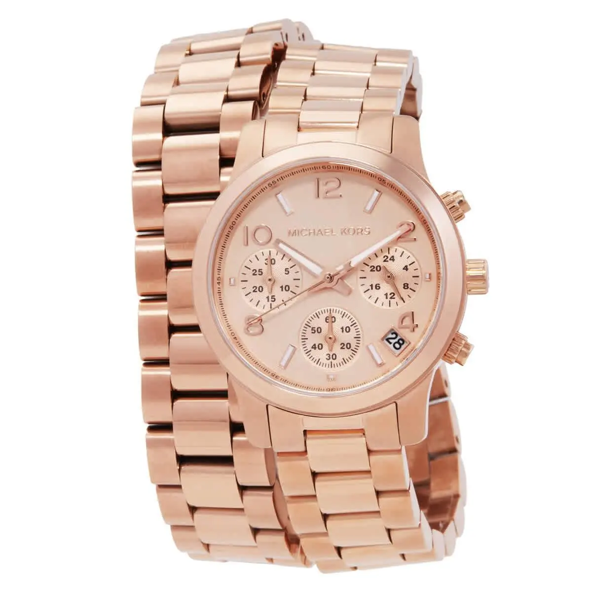 Runway Chronograph Quartz Rose Gold Dial Ladies Watch MK7453 by Michael Kors