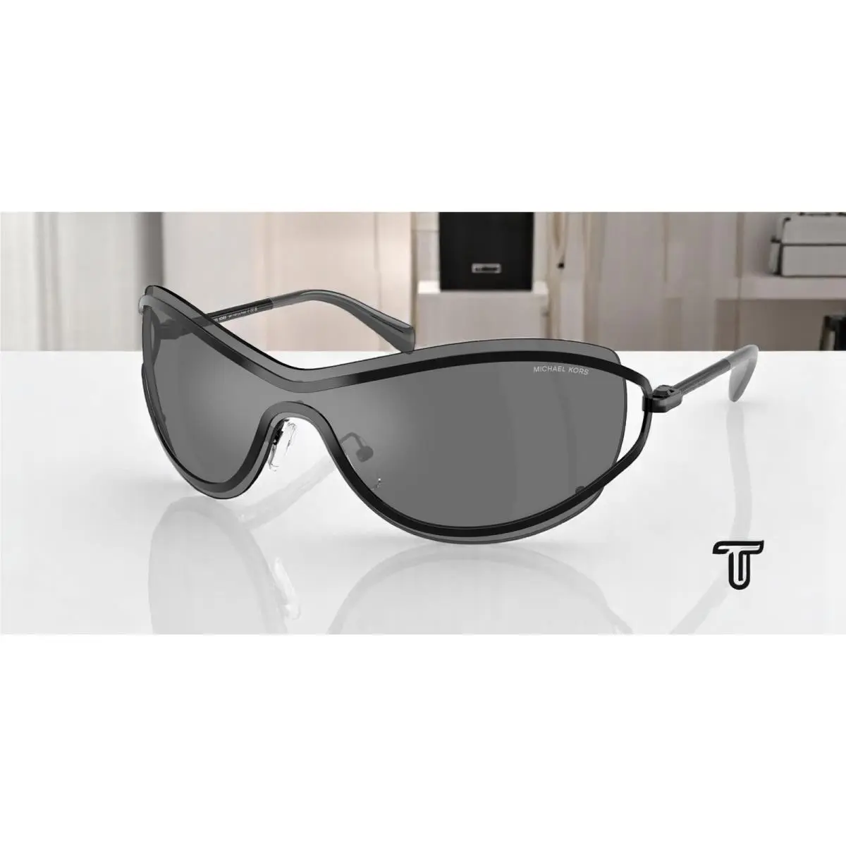 MK1166 10056G La Praia Black Black Mirror 38 mm Women`s Sunglasses by Michael Kors