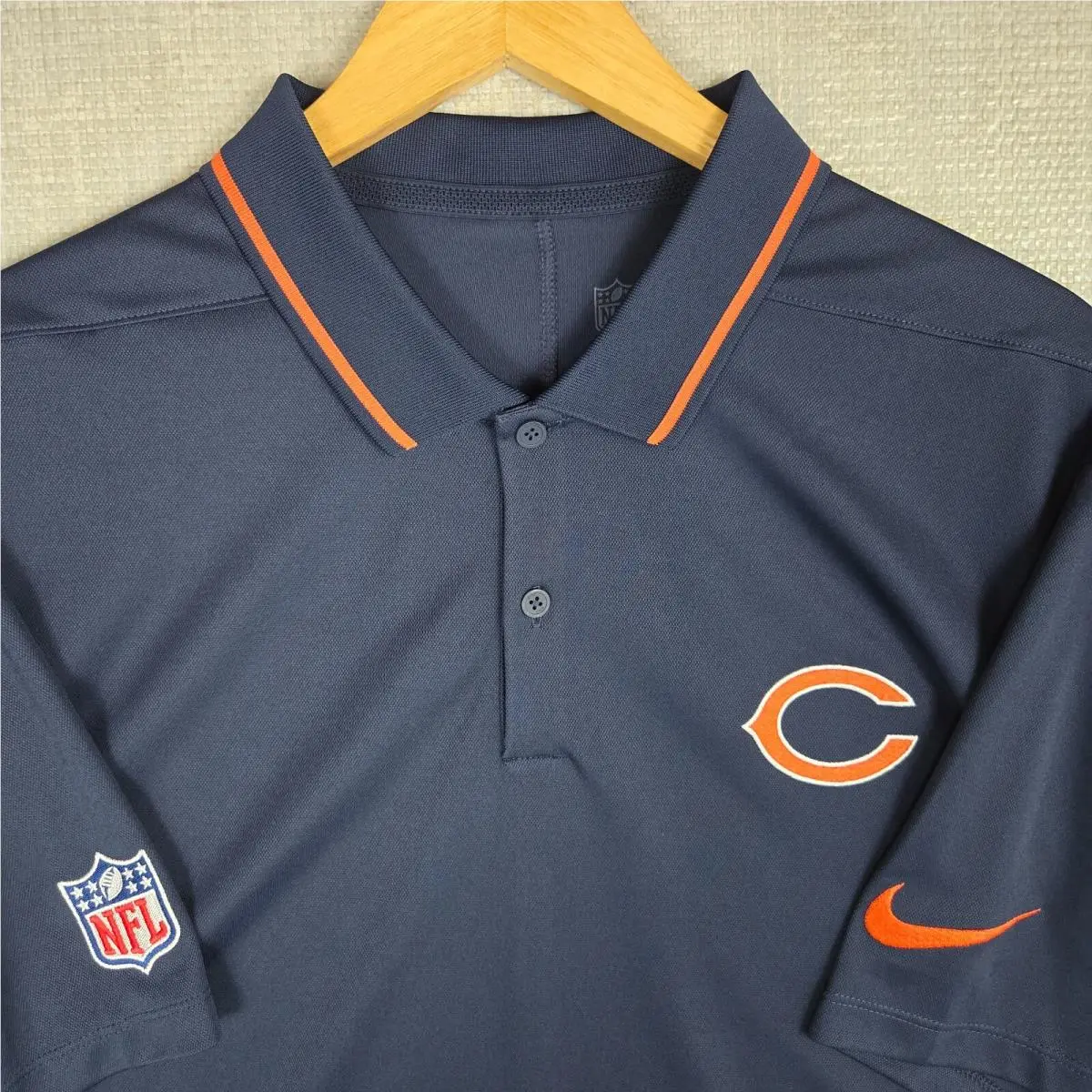 Nike On-field x Bears Sz XL Mens Polo Shirt Dri-fit Blue Wicking Golf