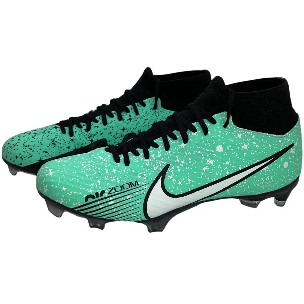 By You Mercurial Superfly 9 FG Men`s Cleats Mint/black/white DX3346-900 by Nike