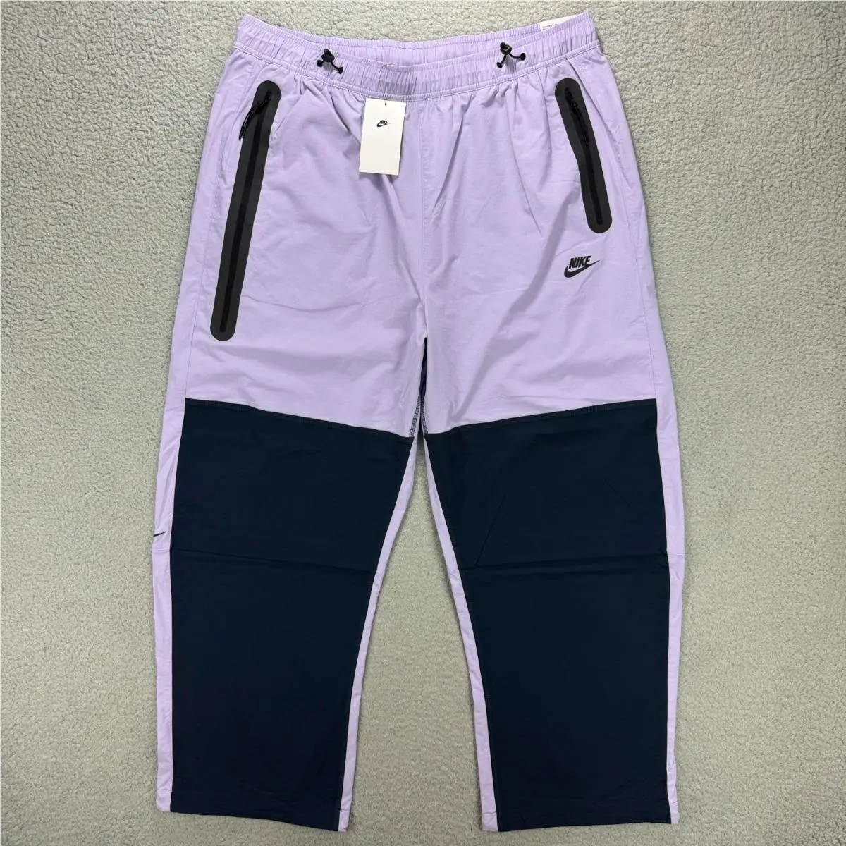 Tech Pants Mens Extra Large XL Purple Woven Oversized Fit Straight Stacked by Nike