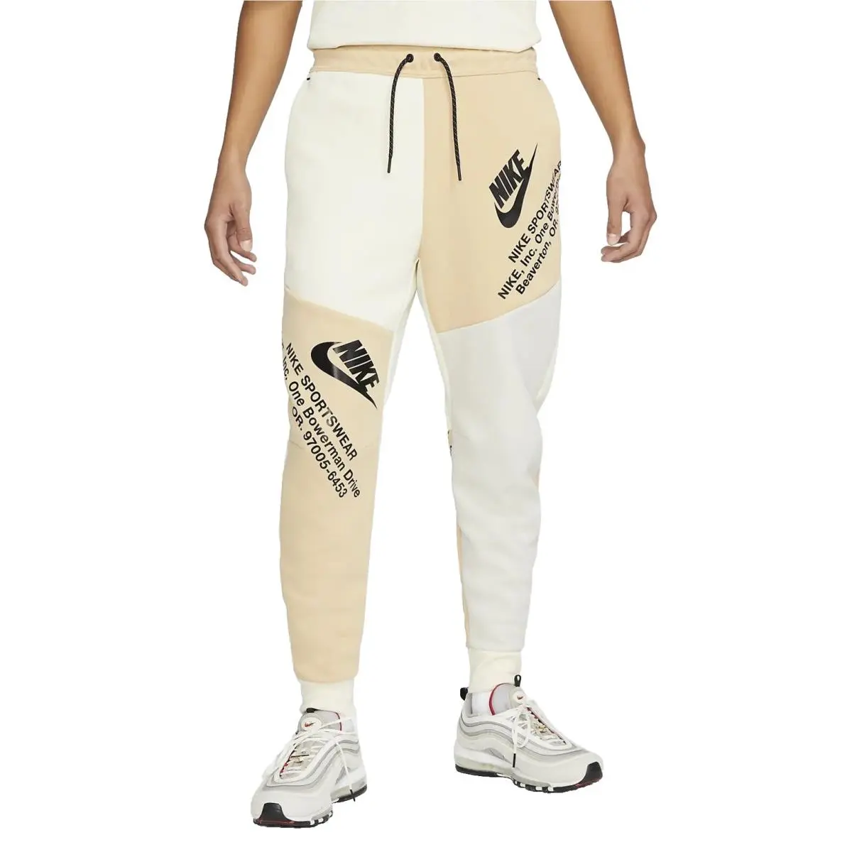 Nike Tech Fleece Graphic Jogger Pants DM6480-252 Sesame/black Men’s XL