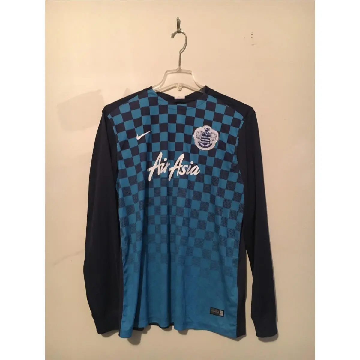 Size L Dri Fit Blue Men Queens Park Football Air Asia Athletic Jersey by Nike