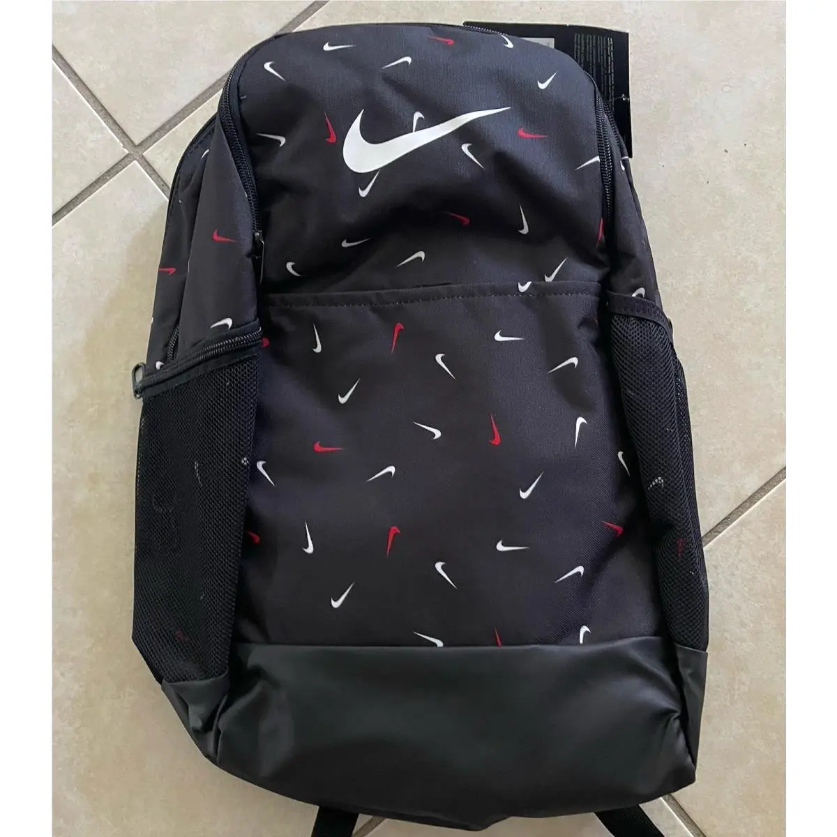 Nike Brasilia All Over Print 2 Medium24L Backpack Black Red White BA6041 011