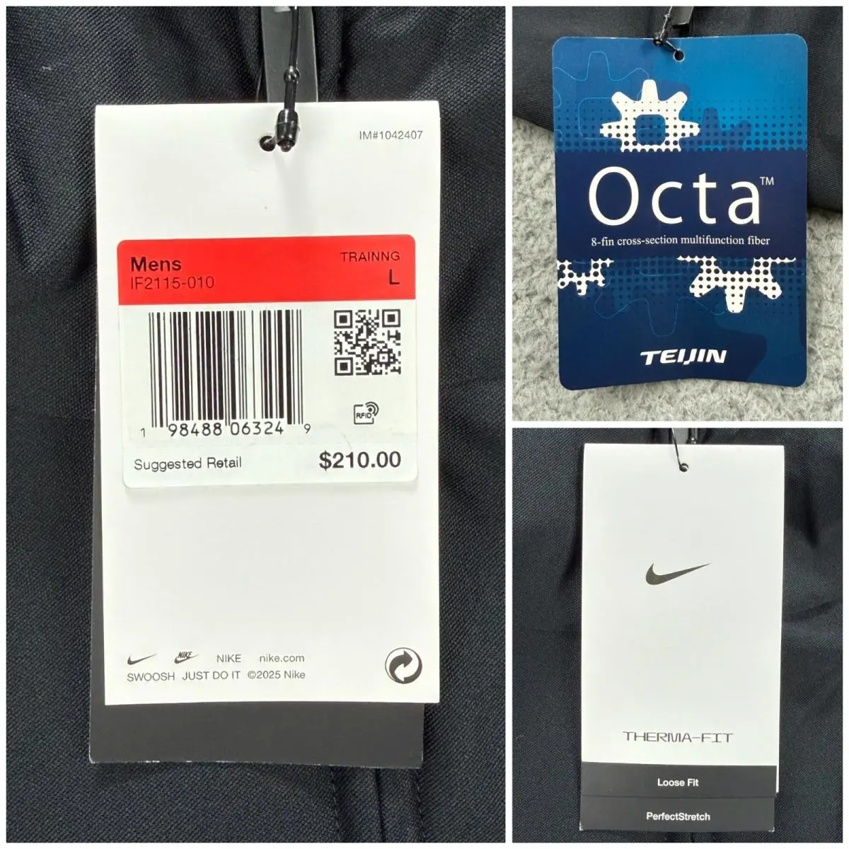Nike clothing - IF2115010 IF2115 010 Therma-Fit Perfect Stretch - Black (UPC: 198488063249) 2