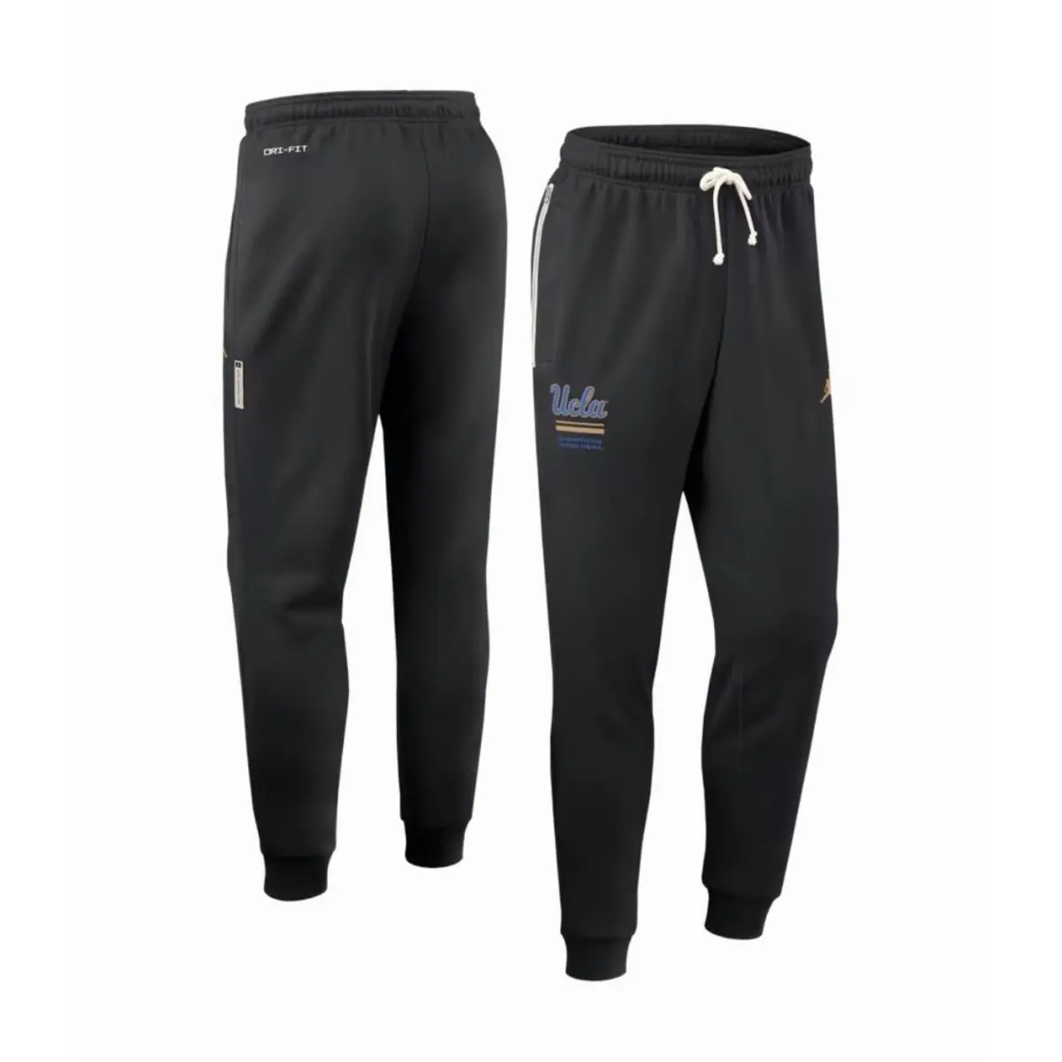 Nike Air Jordan Ncaa Ucla College Sweatpants Fleece Black Joggers Mens Large