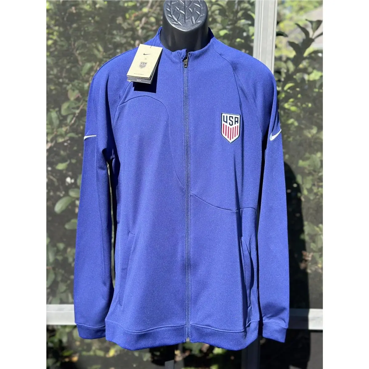 Nike Dri Fit Soccer Jacket Men`s M Blue Track Activewear