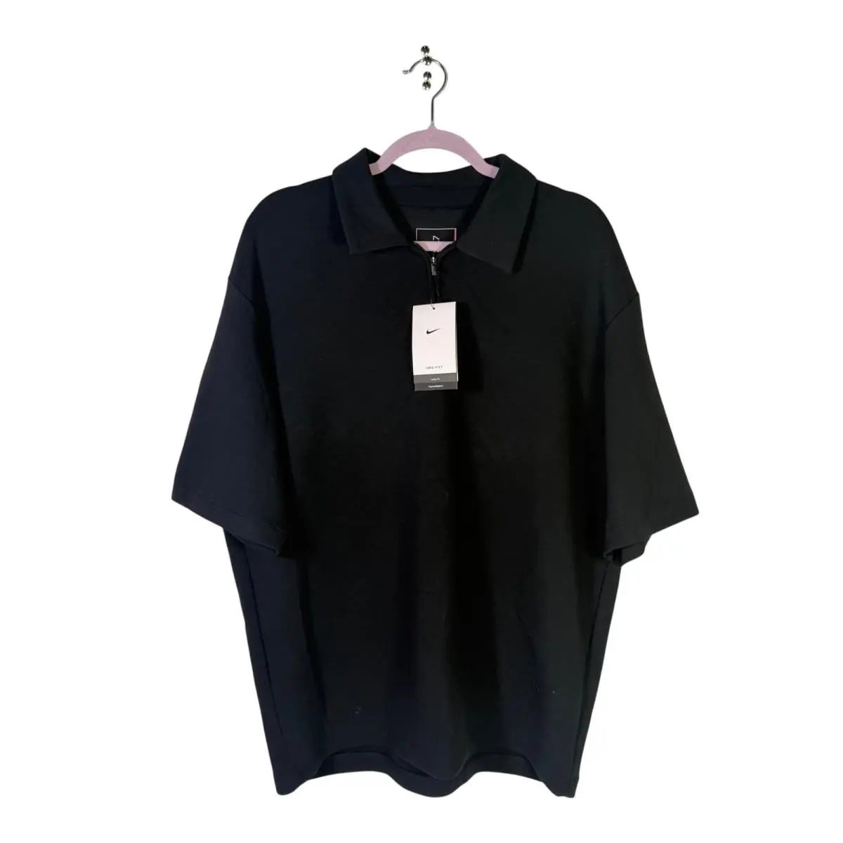 Nike Dri-fit Men’s Black 1/4 Zip Short Sleeve Golf Polo Shirt Size L