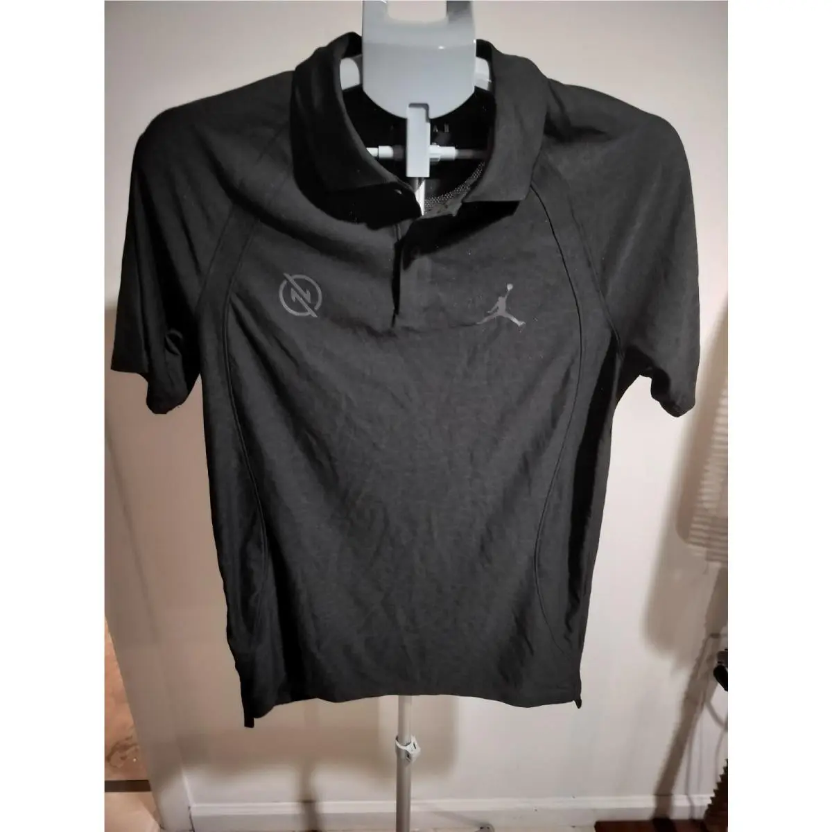 Nike Air Jordan Golf Polo Shirt Size Small Mens Black Dri-fit Sports