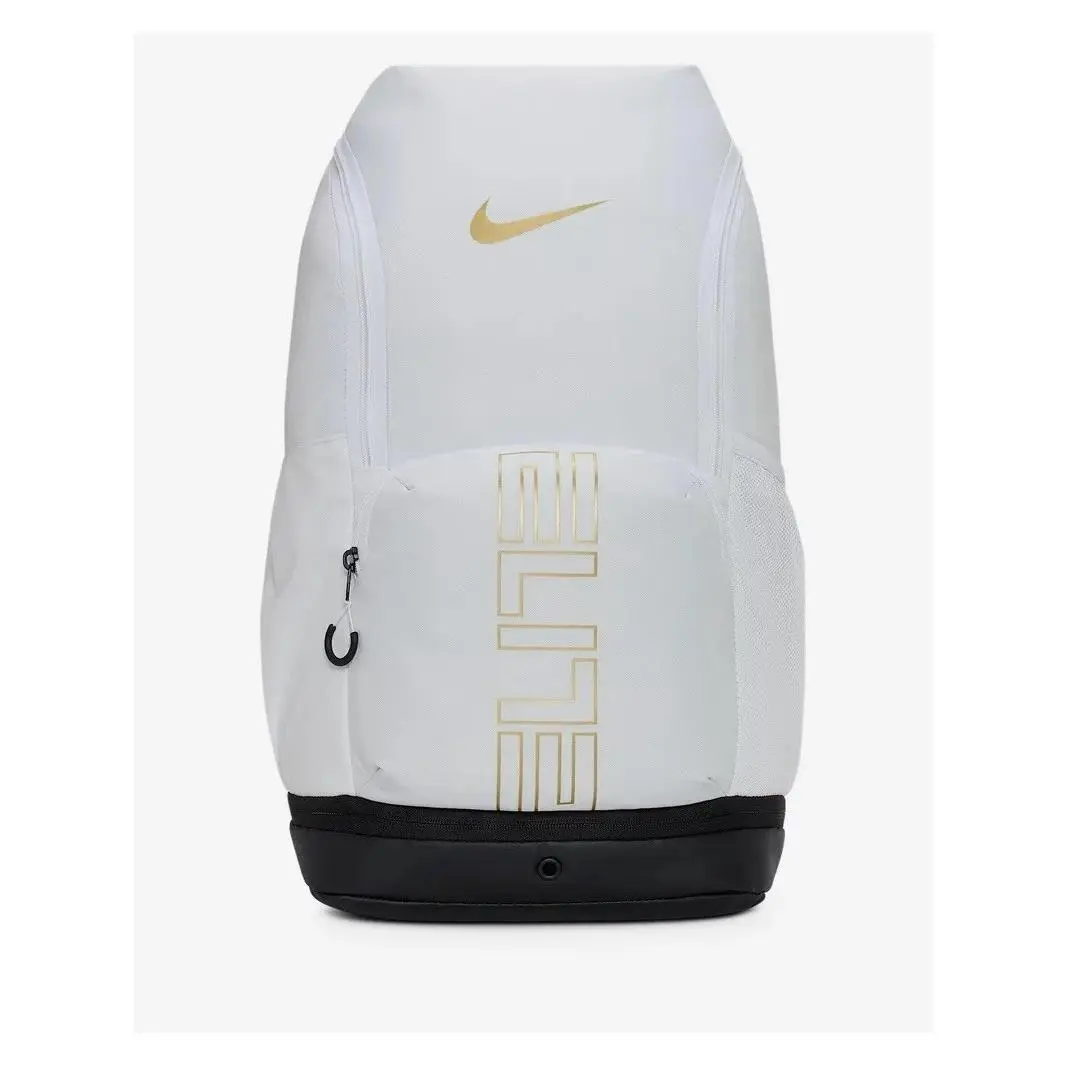 Hoops Elite Basketball Backpack 32L White/gold– Sports School Bag by Nike