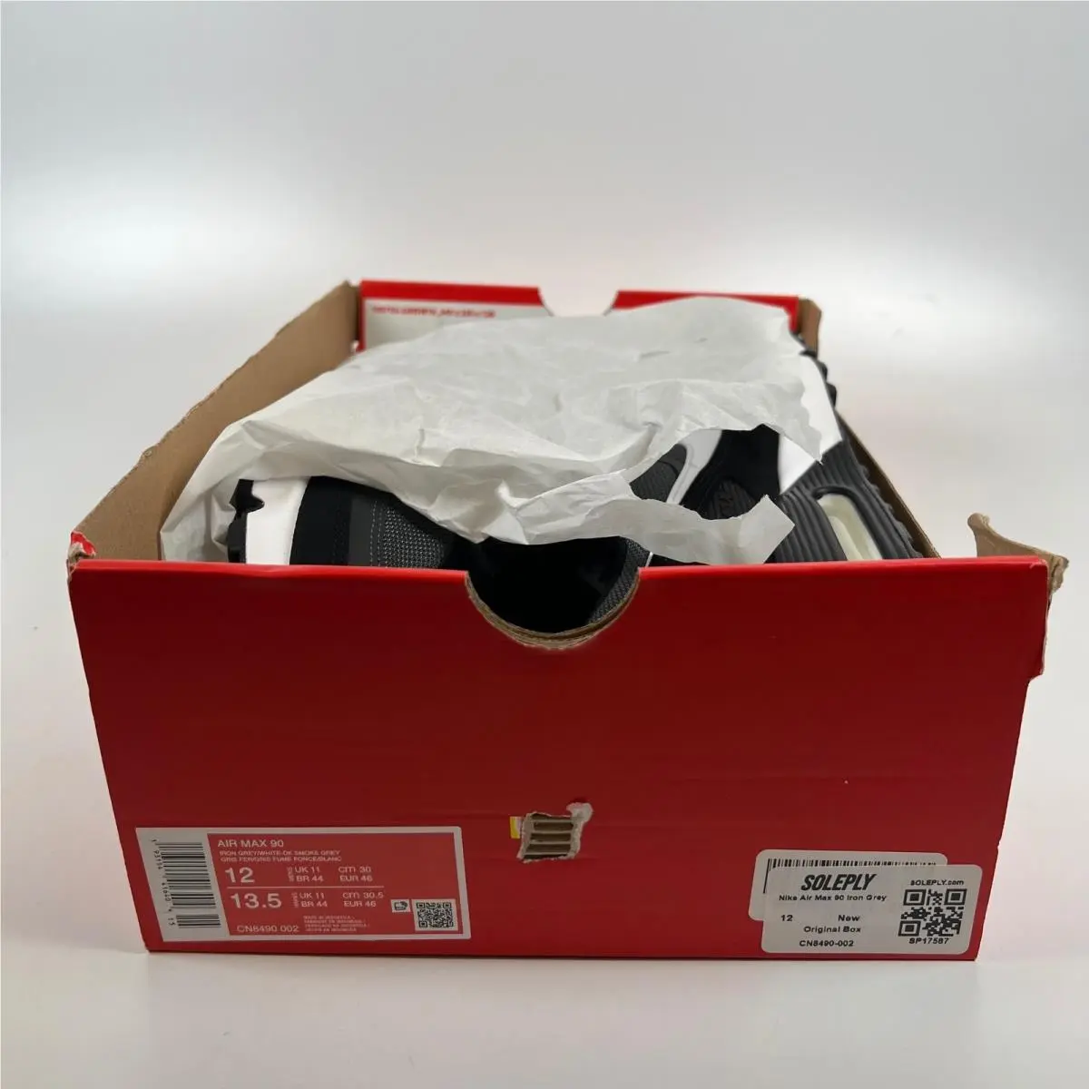 Nike shoes - Air Max 90 Iron Grey White Dark Smoke Grey - Gray 6