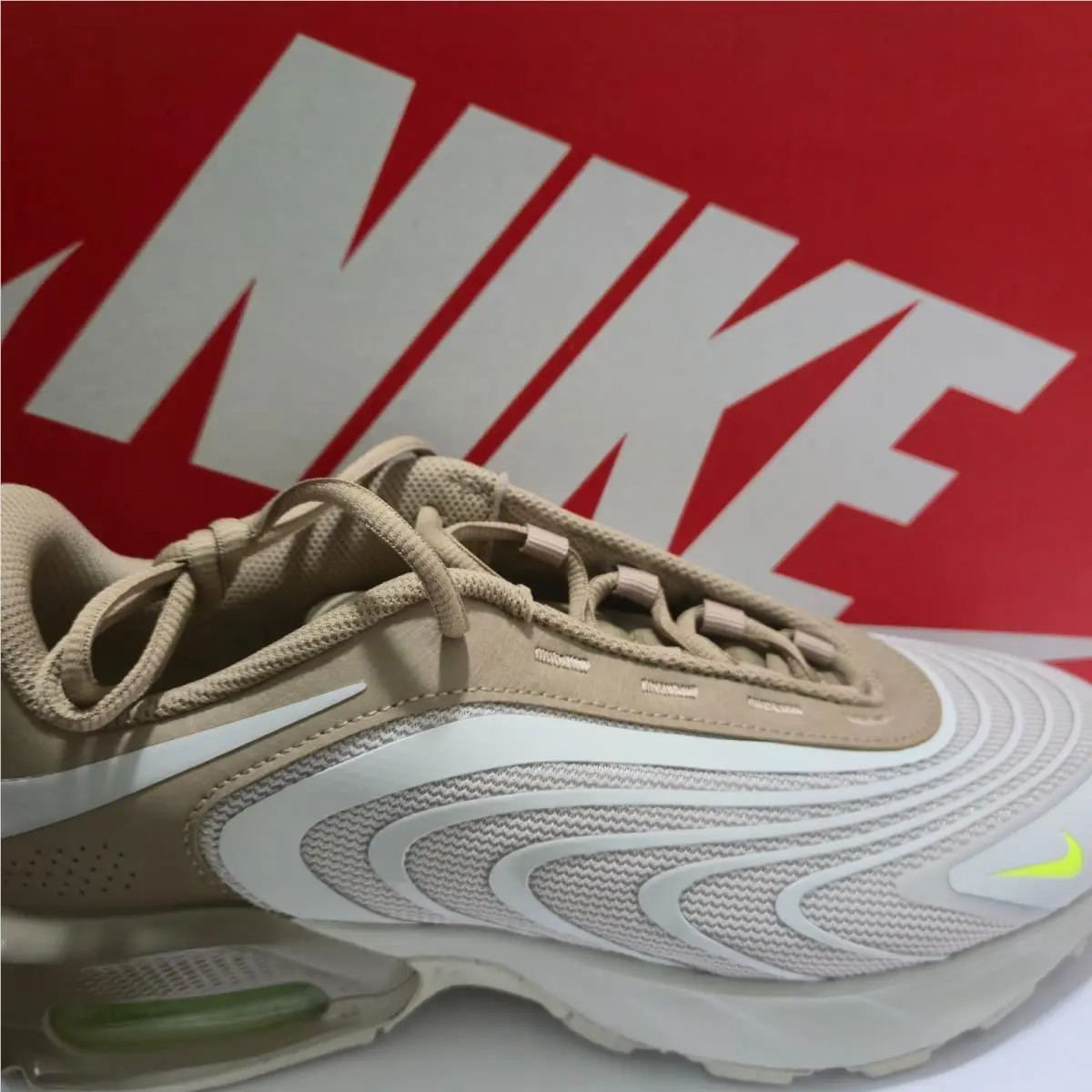 Men`s Air Max Fire Shoes Sneakers Light Bone Khaki Volt Size 9 by Nike