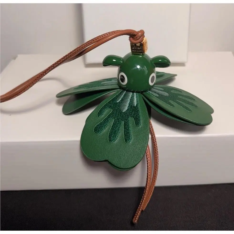 10th Anniversary Lucky Green Clover Puzz Calfskin Bag Charm Keycha by Loewe